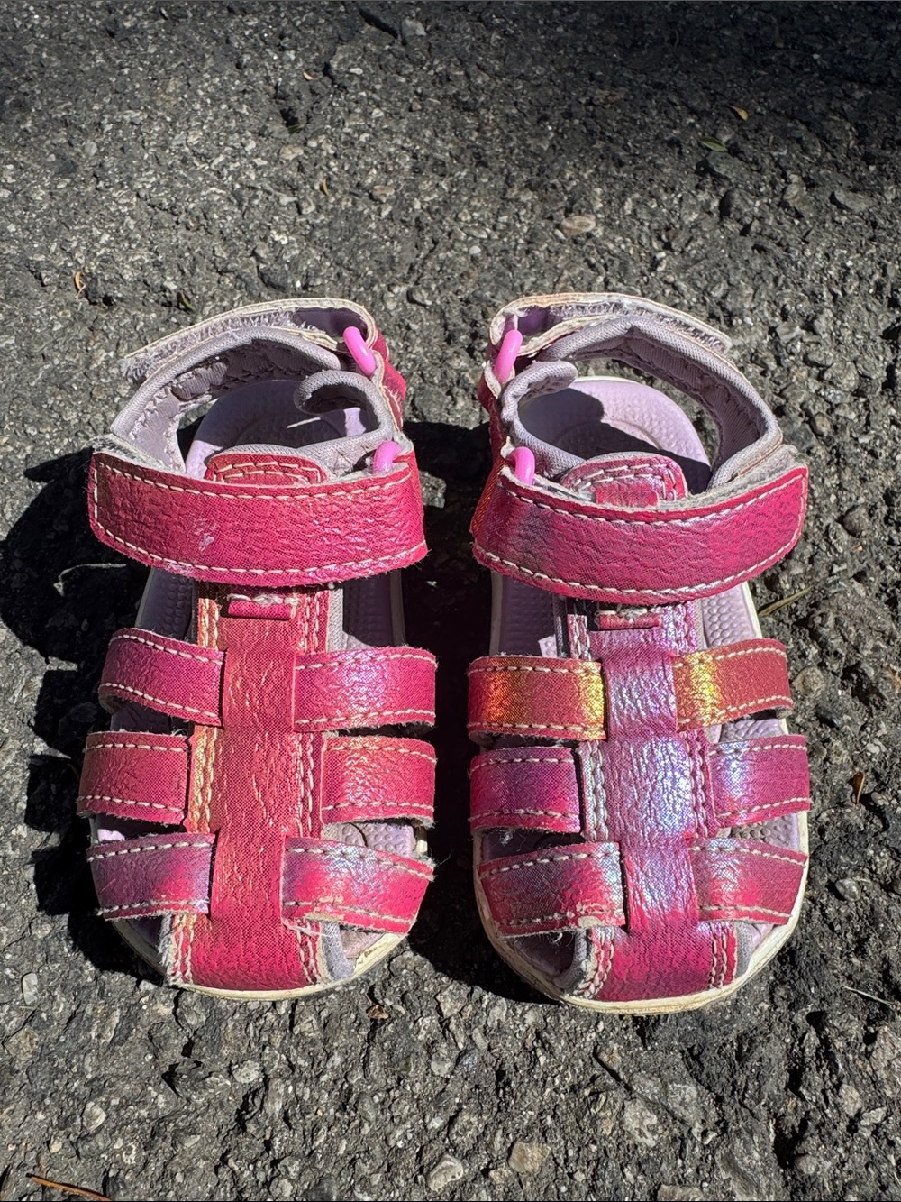 See Kai Run Kids Pink Leather Closed-Toe Sandals